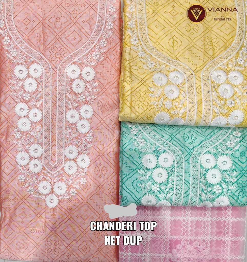 Chanderi Top and Net Dupatta